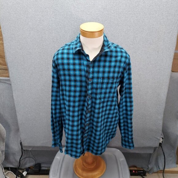 Aeropostale Flannel Shirt Size XL Men’s Blue Button Down Long Sleeve - Picture 1 of 5